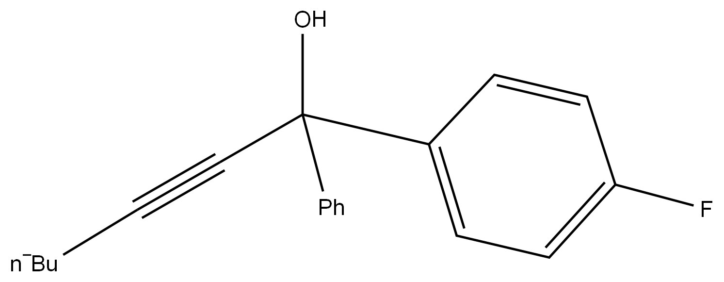 1-(4-fluorophenyl)-1-phenylhept-2-yn-1-ol Struktur
